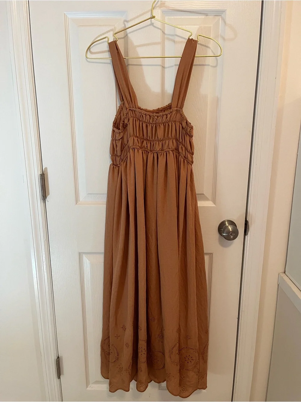 Moon River Smocked Embroidered Midi Dress – Size Small